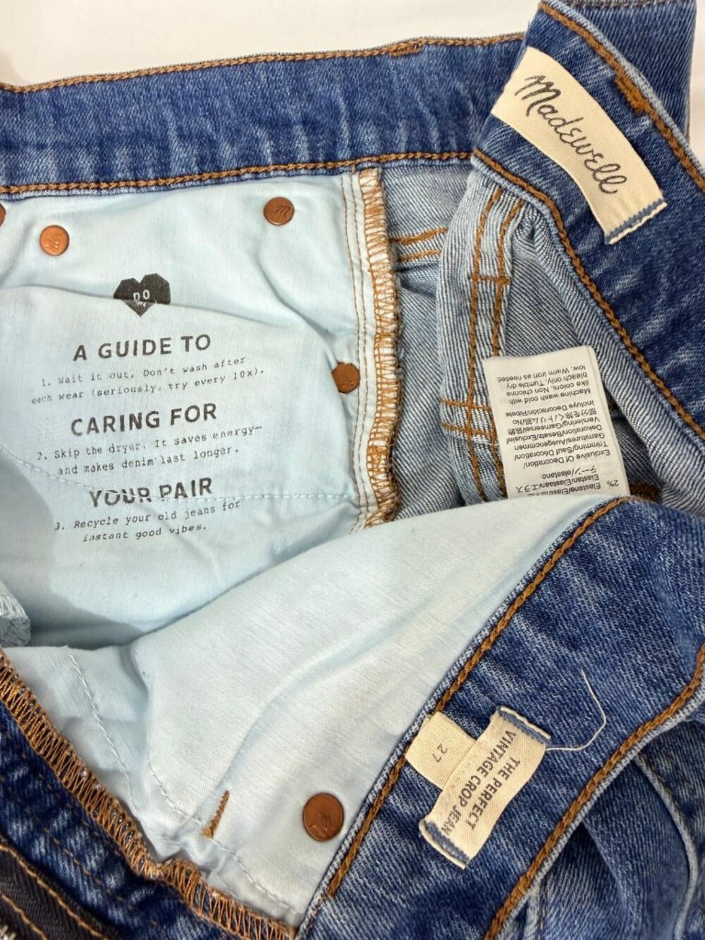 Madewell The Perfect Vintage Crop Jeans Women's Size 27 High Rise Straight - Picture 13 of 15
